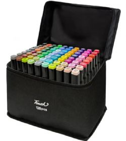 ENSEMBLE DE 120 CRAYONS À L'ALCOOL - MARQUEURS À DOUBLE POINTE